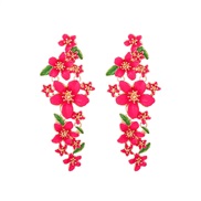 ( rose Red)occidental style spring flowers earrings fashion high color enamel flowers earring Earring woman