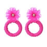( rose Red)I wind handmade weave resin flowers earrings occidental style circle circle flowers earring Earring woman