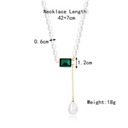 (N22 9 3 green  crystal)Pearl high gift necklace woman  Pearl necklace spring summer