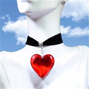 ( 2) color glass heart-shaped circle swan velvet necklace more retro brief