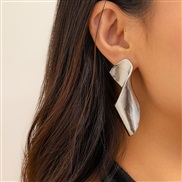 ( 2  White k 3164)occidental style fashion Metal surface ear stud woman retro all-Purpose geometry Earringearrings