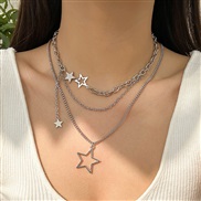 ( 7  White k 49 6)occidental style wind pendant necklace temperament beads imitate Pearl Metal chain