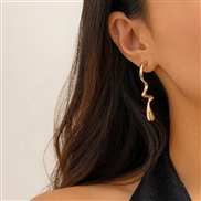( 3  Gold 3154)occidental style geometry wind Metal ear studearrings drop earrings