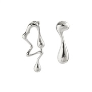 ( 4  White K 3162)occidental style geometry wind Metal ear studearrings drop earrings