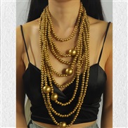 ( Gold)occidental style exaggerating personality atmospheric Round multilayer pendant clavicle chain fashion all-Purpos