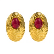 ( red)occidental style retro palace wind silver earrings woman samll high banquet temperament Earring
