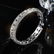 ( Silver)occidental style bride fully-jewelled twining opening bangle crystal Rhinestone bracelet woman