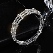 ( Silver3)claw diamond more row twining fully-jewelled steel wire width bride diamond opening bangle