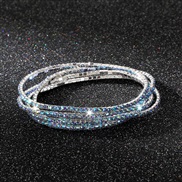 (blue ) diamond elasticity braceletmm row color Rhinestone woman bangle woman chain fully-jewelled