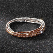 ( orange) diamond elasticity braceletmm row color Rhinestone woman bangle woman chain fully-jewelled