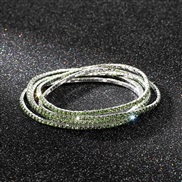 (Ligh  green) diamond elasticity braceletmm row color Rhinestone woman bangle woman chain fully-jewelled