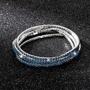 ( blue) diamond elasticity braceletmm row color Rhinestone woman bangle woman chain fully-jewelled