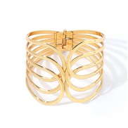 ( Gold)occidental styleins high brief geometry Metal  fashion retro trend opening bangle