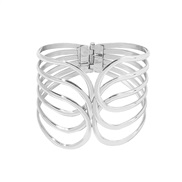 ( White k)occidental styleins high brief geometry Metal  fashion retro trend opening bangle