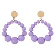 (purple)E occidental style exaggerating atmosphericins wind beads ear stud  creative candy colors fresh summer day earr