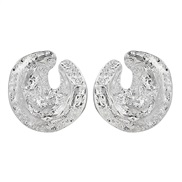 ( Silver)spring Alloy earrings occidental style ear stud lady Round Metal Earringearrings