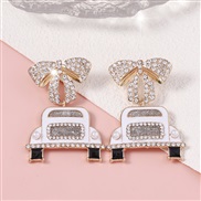 (silvery ) lovely diamond samll Earring   fully-jewelled fresh bow earring fashion samll style