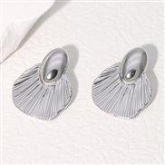 occidental style stainless steel ear stud personality brief high Earring color wind titanium steel ear stud