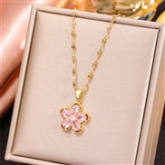 fashion concise sweetOL petal personality lady necklace