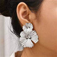 ( Silver)occidental style Earring Metal high leaf ear stud retro earrings wind flowers earrings earring
