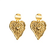 (4)E stainless steel love earrings  fashion surface Stripe heart-shaped ear stud woman