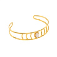 (ZB 222)I wind stainless steel color retention bangle  exaggerating retro opening bracelet fashion new