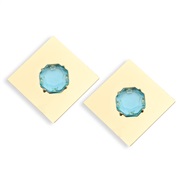 ( sky blue )occidental style same style fashion personality brief Alloy diamond ear stud ladyins wind elegant all-Purpo