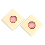 ( Pink)occidental style same style fashion personality brief Alloy diamond ear stud ladyins wind elegant all-Purpose Ea