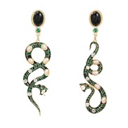 ( Black green ) snake earrings occidental style exaggerating Earring woman Alloy enamel Bohemian style