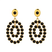 ( black)earrings occidental style earrings multilayer Round earring woman fashion Earring