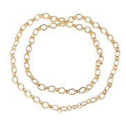 ( Gold)occidental style necklace woman fashion brief long style Alloy chain sweater chainnecklace