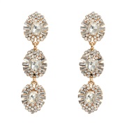 ( Golden white )trend fully-jewelled earrings occidental style exaggerating Earring woman multilayer Round Alloy earrin