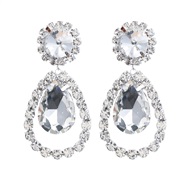 ( Silver)Autumn and Winter drop earring occidental style exaggerating earrings lady trend fully-jewelled bride banquet 