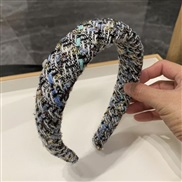 ( black and white) windRetro color flower Headband width Headband blue