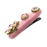 ( Pink)Korean style Pearl glass diamond Word all-Purpose woman personality color Headband