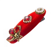 ( red)Korean style Pearl glass diamond Word all-Purpose woman personality color Headband