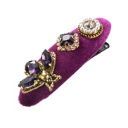 (purple)Korean style Pearl glass diamond Word all-Purpose woman personality color Headband