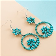 ( green)occidental style retro wind turquoise Round earrings woman temperament exaggerating samll Earring