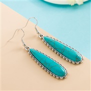 (green  1)original occidental style Alloy embed turquoise earrings exaggerating Bohemia atmospheric Earring