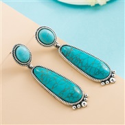 (green  2)original occidental style Alloy embed turquoise earrings exaggerating Bohemia atmospheric Earring