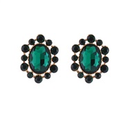 ( green)earrings retro temperament earrings woman samll Alloy diamond high Earring