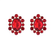( red)earrings retro temperament earrings woman samll Alloy diamond high Earring