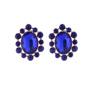 ( blue)earrings retro temperament earrings woman samll Alloy diamond high Earring
