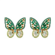 ( green)occidental style creative personality insect butterfly color fully-jewelled temperament occidental style earrin