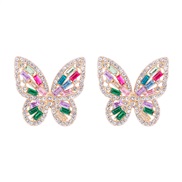 ( Color)occidental style creative personality insect butterfly color fully-jewelled temperament occidental style earrin