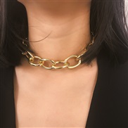( 2 4.5  Gold 2329)occidental style  brief personality Metal chain necklace chain woman  exaggerating frosting punk sho