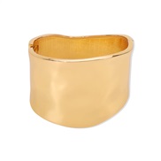 ( Gold) occidental style surface geometry wave pattern bangle  retro width personality exaggerating opening