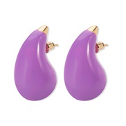 (purple)E occidental style candy colors enamel drop earrings  fashion brief ear stud