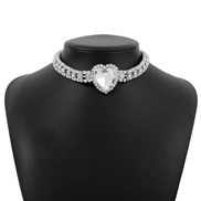 ( White K+White Diamond ) claw chain fully-jewelled elegant chain  romantic sweet love necklace