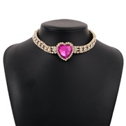 ( Gold+ rose Red) claw chain fully-jewelled elegant chain  romantic sweet love necklace